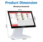 GSAN MOV T3 Retail ALL in One POS Terminal Machine for Business With Wi-Fi, Point of Sale Cash Register with Intel® Core i5 - 5ᵗʰ Gen , 8GB Memory, and 265GB SSD , 15.6″ Touch Screen +  LED8N 11 Digit Customer VFD Display  - 4 USB , VGA , Serial Com , RJ45 Ports – BLACK - Image 6