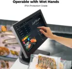 GSAN MOV T3 Retail ALL in One POS Terminal Machine for Business With Wi-Fi, Point of Sale Cash Register with Intel® Core i5 - 5ᵗʰ Gen , 8GB Memory, and 265GB SSD , 15.6″ Touch Screen +  LED8N 11 Digit Customer VFD Display  - 4 USB , VGA , Serial Com , RJ45 Ports – BLACK - Image 3