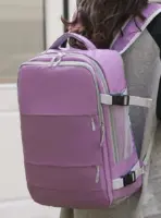 PURPLE Laptop Backpack - Accommodates Up to 15.6" Laptops & Tablets - Waterproof - Heavily Padded for Sensitive Electronics Protection -  USB Charging Port - Inner Pockets for Wet & Dry Laundry - Luggage Strap -Multifunctional for Hiking , Gym , Travel - Image 8