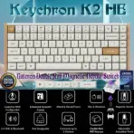Keychron SPECIAL EDITION K2 HE Wireless 75% Magnetic Switch Keyboard With Gateron Double-Rail Nebula Switches, Dynamic Trigger, Analog Mode, Rapid 1000Hz Polling, Hot-Swappable Aluminum & Rosewood Frame , Additional Keycaps for Windows/macOS/Linux | WHITE K2H-Q1