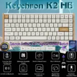 Keychron SPECIAL EDITION K2 HE Wireless 75% Magnetic Switch Keyboard With Gateron Double-Rail Nebula Switches, Dynamic Trigger, Analog Mode, Rapid 1000Hz Polling, Hot-Swappable Aluminum & Rosewood Frame , Additional Keycaps for Windows/macOS/Linux | WHITE K2H-Q1