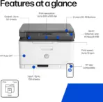 HP Color Laser MFP 178nw All-In-One Wireless Laser Printer With 18/4 PPM Speed, 600x600 DPI Quality, Wi-Fi Direct, Ethernet, Mobile Printing, 128MB Memory, Flatbed Scanner | (4ZB96A)  - Image 8