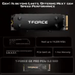 Team Group T-FORCE COMBO DARK SSD Kit : GE PRO M.2 2280 4TB PCIe Gen 5.0x4 with DRAM CACHE 14,000MB/s , NVMe 2.0 (SSD) Included with "AirFlow I" Heatsink , For Windows, macOS, and Linux  | BLACK ~ TM8FG3004T0C133 - Image 3