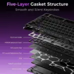 GravaStar Mercury V75 Lite Transparent 75% Keyboard with RGB Blackcore HE Magnetic Switch Keyboard, Wired Low-Latency, 0.01mm Precision, Adjustable Actuation, Rapid Trigger, Hot-Swappable, Windows & macOS ,| Transparent Black - Image 8