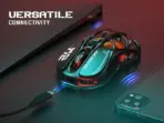 GravaStar Mercury M2 Gaming Mouse -MMO Gaming with 26,000 DPI Optical Sensor -78g Lightweight Hollowed-Out Design -5 Programmable Buttons -5 Dynamic Lightsync RGB Modes -Stealth Black - Image 8
