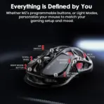 GravaStar Mercury M2 Gaming Mouse -MMO Gaming with 26,000 DPI Optical Sensor -78g Lightweight Hollowed-Out Design -5 Programmable Buttons -5 Dynamic Lightsync RGB Modes -Stealth Black - Image 5