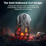 GravaStar Mercury M2 Gaming Mouse -MMO Gaming with 26,000 DPI Optical Sensor -78g Lightweight Hollowed-Out Design -5 Programmable Buttons -5 Dynamic Lightsync RGB Modes -Stealth Black - Image 4