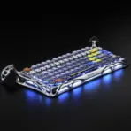 GravaStar Mercury K1 Pro Interstellar 75% Tri-Mode Connectivity Mechanical Keyboard With Gasket Mount,  x Kailh Speedy Mint Linear Switches, Dual RGB, PBT Keycaps, 8000mAh Battery,  Aluminum Alloy Exoskeleton, for Windows / macOS | Silver Edition - Image 9