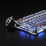 GravaStar Mercury K1 Pro Interstellar 75% Tri-Mode Connectivity Mechanical Keyboard With Gasket Mount,  x Kailh Speedy Mint Linear Switches, Dual RGB, PBT Keycaps, 8000mAh Battery,  Aluminum Alloy Exoskeleton, for Windows / macOS | Silver Edition - Image 14