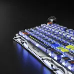 GravaStar Mercury K1 Pro Interstellar 75% Tri-Mode Connectivity Mechanical Keyboard With Gasket Mount,  x Kailh Speedy Mint Linear Switches, Dual RGB, PBT Keycaps, 8000mAh Battery,  Aluminum Alloy Exoskeleton, for Windows / macOS | Silver Edition - Image 13
