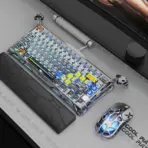 GravaStar Mercury K1 Pro Interstellar 75% Tri-Mode Connectivity Mechanical Keyboard With Gasket Mount,  x Kailh Speedy Mint Linear Switches, Dual RGB, PBT Keycaps, 8000mAh Battery,  Aluminum Alloy Exoskeleton, for Windows / macOS | Silver Edition - Image 8