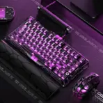 GravaStar Mercury V75 Lite Transparent 75% Keyboard with RGB Blackcore HE Magnetic Switch Keyboard, Wired Low-Latency, 0.01mm Precision, Adjustable Actuation, Rapid Trigger, Hot-Swappable, Windows & macOS ,| Transparent Black - Image 2