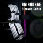 AsiaHorse 18AWG White Sleeved PSU Extension Cable Kit – 6 Pack, 300mm, PET Braided, Phosphor Copper Terminals, Durable & Flexible Cable Management Solution - Image 5