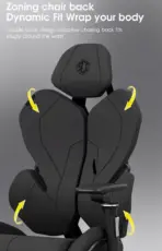 APEX SEAT EisenHart  Gaming Chair With 5D Chrome Armrests, Weight-Activated Recline, Customizable Multi-Tilt & Height , PU Casters, Matte Aluminum Base, Cashmere Leather Finish , 180KG Weight Capacity | Black with Indigo Accents  - Image 4