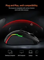 MEETION POSEIDON G3360 PRO 12000 DPI Wired Gaming Mouse | RGB Backlit, Ergonomic Design, 6 Buttons, Optical Sensor, USB, High Precision, Black – For FPS, MOBA & eSports - Image 13