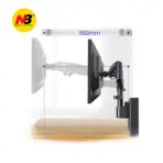 NB D21 Monitor Wall Mount Arm – 22"–35" Screen Support, 9kg Load, 360° Rotation, ±180° Swivel, +85°/-30° Tilt, VESA 75/100mm, Retractable 530mm, ABS & Aluminum Build , Cable Management - Image 5