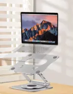 N84 Foldable Laptop Stand with 6-in-1 Docking Station – 360° Rotation, Adjustable Height, Heat Dissipation, Supports Up to 10kg, Universal Compatibility, Silver - Image 5