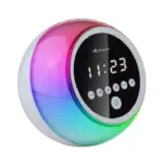 KISONLI Q6C Bluetooth RGB Speaker & Alarm Clock – LCD Display, 1200mAh Battery, 5W Output, Wireless, Colorful Night Light, Portable Audio for Home, Office & Travel