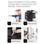 NB P65 Cantilever TV Wall Mount ; Fits 55″–85″ Flat Panels ; Full Motion Tilt +8°/-5°, Swivel 180°, Rotation ±4°, Max Load 68.2 kg, Max Extension 500 mm, Powder-Coated Steel - Image 12