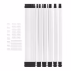 AsiaHorse 18AWG White Sleeved PSU Extension Cable Kit – 6 Pack, 300mm, PET Braided, Phosphor Copper Terminals, Durable & Flexible Cable Management Solution - Image 2