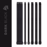 AsiaHorse 18AWG Black Sleeved PSU Extension Cable Kit – 6 Pack, 300mm, PET Braided, Phosphor Copper Terminals, Durable & Flexible Cable Management Solution