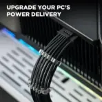 ASIAHORSE PCIe 5.0 16AWG GPU Extension Cable (12+4 Pin) – 1-End 180° Black, 300mm, Alloy Copper Gold-Plated Terminals, Compatible with RTX 3090Ti, 40 & 50 Series - Image 4