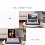 Laptop Stand P2 – Multi-Functional Lap Desk with Wrist Pad, Device Holder & Cushion | 42×32cm | Black - Image 4