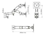 NB D20 Monitor Wall Mount Arm – 17"–27" Display Support, 360° Rotation, Tilt +35°/-50°, 2–7kg Load, Partition Wall Gas Strut Monitor Mount , VESA 75/100mm, Cable Management, Aluminum Steel Build - Image 10