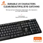 Jeqang JW-7100 Wireless Eng./Ara. Keyboard & Mouse – 2.4GHz Connection, Plug & Play, Concave Keys, 1 USB Receiver, Full System Compatibility, Ergonomic & Durable Design - Image 3