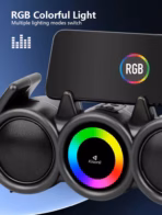 Kisonli LED-918 RGB Speaker: Dual 8W Output, 1800mAh Battery, RGB Lights, 3-5 Hours Playtime, Aux and USB Playback, Bluetooth Connectivity, Ideal for Music and Entertainment. - Image 5