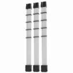 ASIAHORSE 18AWG 8(6+2) Pin GPU Extension Cable Kit – 3-Pack, 30cm, White Sleeved, Phosphor Bronze Terminals, Black Shell, High-Durability PCIe Power Extension