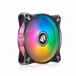 ASIAHORSE DISCO RGB 120mm Fan (1 Pack) – Black, 1200RPM, 36.3CFM Airflow, 4-Pin Connector, Hydraulic Bearing, Low Noise 23.6dBA, 450mm Cable