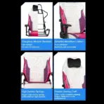 APEX SEAT TOKYO-GT Gaming Chair : Pro Racing Throne With Leather+Velvet+Suede Shell , 4D Armrest ,  Frog Mechanism & Class-4 Gas Lift , 90–141° Recline, 160 Kgs Max , Lumbar Pillow and Magnetic Headrest Included | WHITE & MAGENTA VARIANTS ~ AP-2108R - Image 16