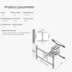 NB P65 Cantilever TV Wall Mount ; Fits 55″–85″ Flat Panels ; Full Motion Tilt +8°/-5°, Swivel 180°, Rotation ±4°, Max Load 68.2 kg, Max Extension 500 mm, Powder-Coated Steel - Image 13