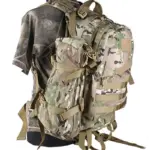 EZ W825 15.6" Heavy-Duty Outdoor Backpack – Camel Green  – Tactical Hiking & Camping Bag with Chest & Hip Belts (EXP027)