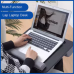Laptop Stand P2 – Multi-Functional Lap Desk with Wrist Pad, Device Holder & Cushion | 42×32cm | Black - Image 3