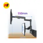 NB D22 Dua Monitor Wall Mount Arm – 22"–32" Support, 12Kg Load, ±180° Swivel, 360° Rotation, +85°/-30° Tilt, 530mm Reach, VESA 75x75/100x100, Aluminum Alloy Build, Black | NB-D22 - Image 5