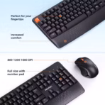 MEETION C4130 Wireless Keyboard & Mouse Combo – Black, Arabic/English Layout, 2.4GHz, Silent Keys, Adjustable DPI, Ergonomic, Plug & Play - Image 5