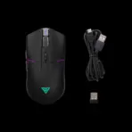 GAMDIAS HADES M3 RGB Wireless Gaming Mouse ; low-latency 2.4GHz Wireless, Wired USB Type-C to A, and Bluetooth Connections ; Lightweight 79-gram ; 7 Keys ; Adjustable 10000 DPI Advanced Gaming Optical Sensor | BLACK - Image 5