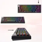Havit KB874L 75% Compact Blended Light Red Switch Mechanical Keyboard With 67 Keys, 20 Lighting Modes, All Keys Roll-Over, USB Interface, 50M Key Life & Durable Dual-Color Molding | BLACK  - Image 9