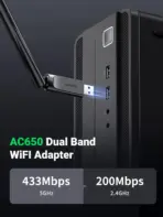 UGREEN USB 2.0 WiFi Adapter AC650 Dual-Band Wireless Dongle with 6dBi High-Gain Rotatable Antenna | 2.4GHz 200Mbps + 5GHz 433Mbps | 802.11ac for PC/Laptop Windows XP–11 | 90302 - Image 3