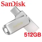 SanDisk Ultra Dual Drive Luxe 512GB USB 3.2 OTG Flash Drive – 400MB/s Speed, Dual USB-C & A, All-Metal Swivel, iPhone 15 Ready, Automatic Backup, Compact & Portable