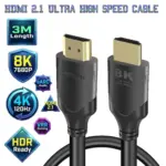 HDMI 2.1 Ultra High Speed Cable 3M – 48Gbps Bandwidth, 8K 60Hz And 4K 120Hz Gaming Support, HDR eARC VRR HDMI Cable For TVs, Gaming Consoles, PCs And High Performance Displays
