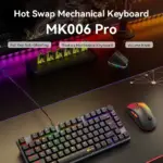 MEETION MK006 PRO 75% Mechanical RGB Keyboard – Hot-Swappable, Linear Switches, Volume Knob, Type-C Wired, Metal Top, 50M Keystrokes, Double Injection Keycaps