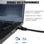 Cat6 UTP Patch Cord 1-METER  – 10Gbps Ethernet Cable, 250MHz Network Speed, 26AWG CCA Conductors, PVC Jacket, ANSI/TIA/EIA-568-B And ISO/IEC 11801 Class E Compliant, Fluke Passed | BLACK - Image 4