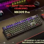 Meetion MK009 Pro Hot-Swap Mechanical Keyboard | 104-Key Anti-Ghosting, Red Switches, RGB Lighting, Metal Panel, Volume Knob, Macro Support, Type-C, 50M Keystrokes