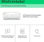 HP DeskJet Ink Advantage 2875 AIO Wireless Printer, Print, Copy, Scan, Up to 7.5ppm Print Speed, 1200 x 1200 DPI Print Resolution, Contact Image Sensor Scan Technology , Wi-Fi & USB 2.0 Connectivity | WHITE 60K47C - Image 4
