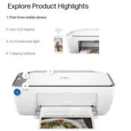 HP DeskJet Ink Advantage 2875 AIO Wireless Printer, Print, Copy, Scan, Up to 7.5ppm Print Speed, 1200 x 1200 DPI Print Resolution, Contact Image Sensor Scan Technology , Wi-Fi & USB 2.0 Connectivity | WHITE 60K47C - Image 3