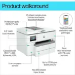 HP OfficeJet Pro 9730 Wide Format All-in-One Printer " Print, Copy, Scan" Fast 22 ppm Printing - Up To A3 Size - Vibrant Color Prints - Automatic Duplexing - Secure Dual Band Wi-Fi - for High Demand Business Environments - WHITE 537P5C - Image 4
