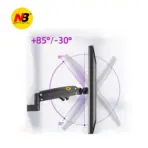 NB D22 Dua Monitor Wall Mount Arm – 22"–32" Support, 12Kg Load, ±180° Swivel, 360° Rotation, +85°/-30° Tilt, 530mm Reach, VESA 75x75/100x100, Aluminum Alloy Build, Black | NB-D22 - Image 7